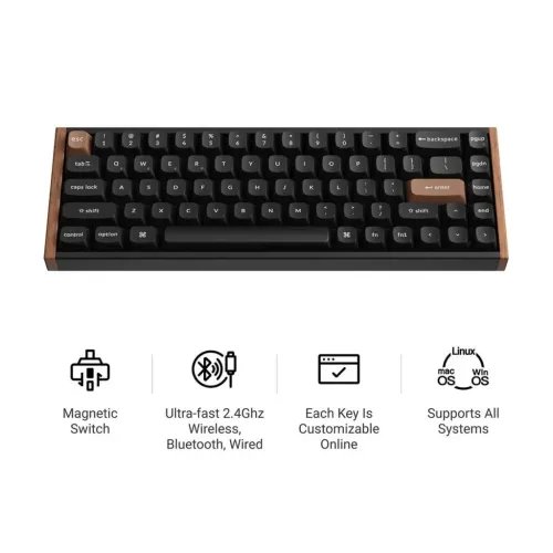 KeychronK6HEK6H-F1SpecialWoodEditionWirelessMagneticHallEffectRGBKeyboard65US