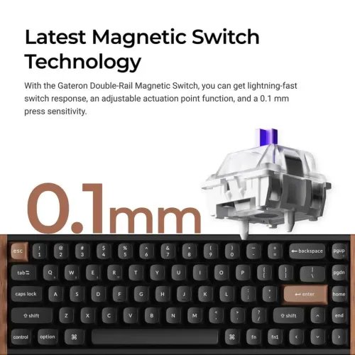 KeychronK6HEK6H-F1SpecialWoodEditionWirelessMagneticHallEffectRGBKeyboard65US