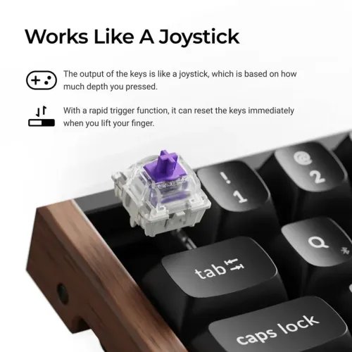 KeychronK6HEK6H-F1SpecialWoodEditionWirelessMagneticHallEffectRGBKeyboard65US