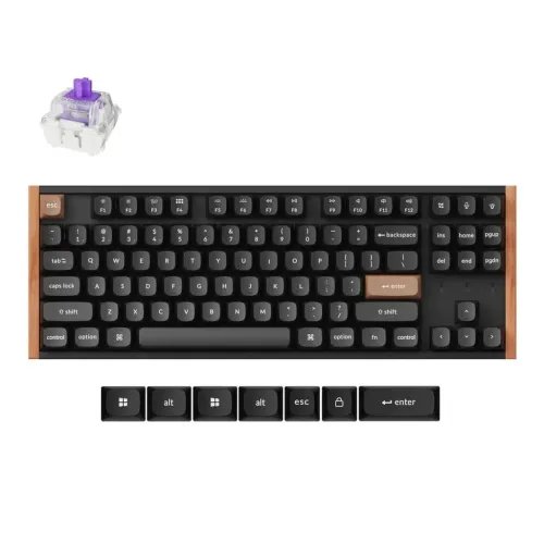 KeychronK8HEK8H-F1SpecialWoodEditionWirelessMagneticHallEffectRGBKeyboard80US
