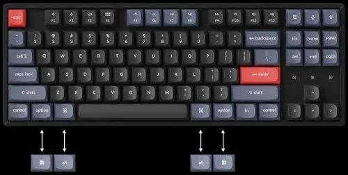 Keychron K8 Pro QMKVIA K8P-H1 Wireless Mechanical Keyboard - Red Switch - Hot Swappable US Lay