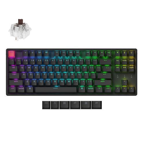 KeychronK8V2K8X-J3QMKWirelessMechanicalKeyboardBrownSwitchHotSwapRGB80USLayAlum