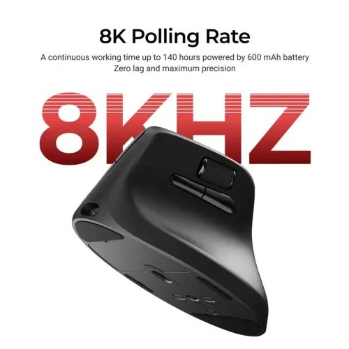 KeychronM5M5-A23WirelessErgonomicVerticalMouse8KPollingRateBlack
