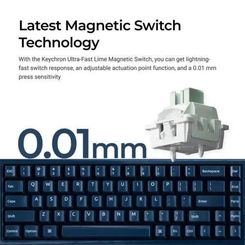 KeychronQ16HEQ16HW-J1QMKCeramicCustomHallEffectKeyboardRGBLimeSwitch65USBlue