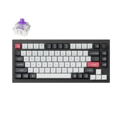 Keychron Q1 HE QMK Q1H-M1 Wireless Custom Hall Effect Keyboard Purple Switch US Layout
