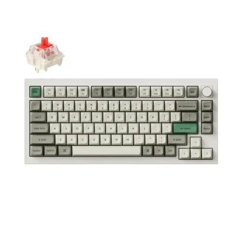 Keychron Q1 Max QMKVIA Q1M-P1 Wireless Custom Mechanical Keyboard-Red Switch-Shell White US Layou