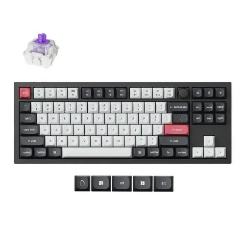 KeychronQ3HEQ3H-M1QMKWirelessCustomHallEffectKeyboardPurpleSwitch80USLayout