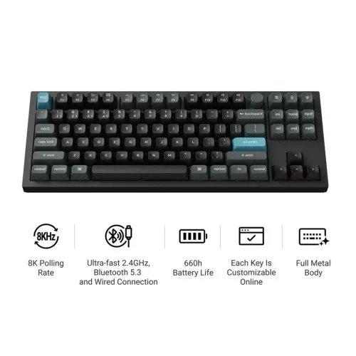 KeychronQ3UltraQ3U-M1ZMKRGB8KWirelessCustomMechanicalKeyboard-BananaSwitch80US
