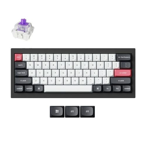 KeychronQ4HEQ4H-C1QMKWirelessCustomHallEffectKeyboardPurpleSwitch60USLayout