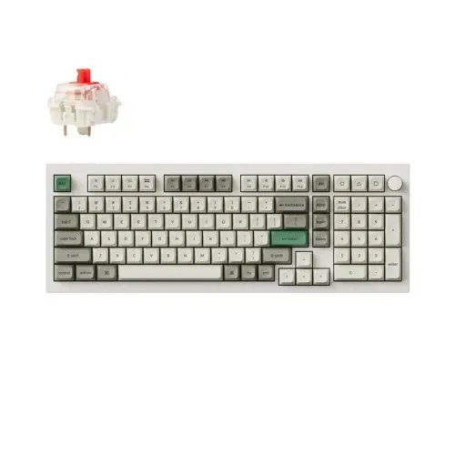 KeychronQ5MaxQ5M-P1QMKVIAWirelessCustomMechanicalWhiteKeyboard-RedSwitchUSLayout