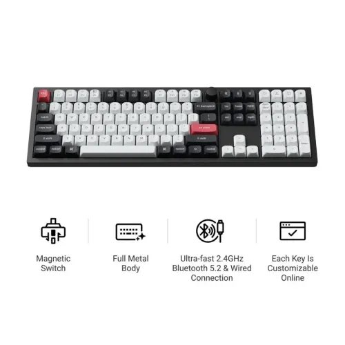 KeychronQ6HEQ6H-M1QMKWirelessCustomHallEffectKeyboardPurpleSwitch100USLayout