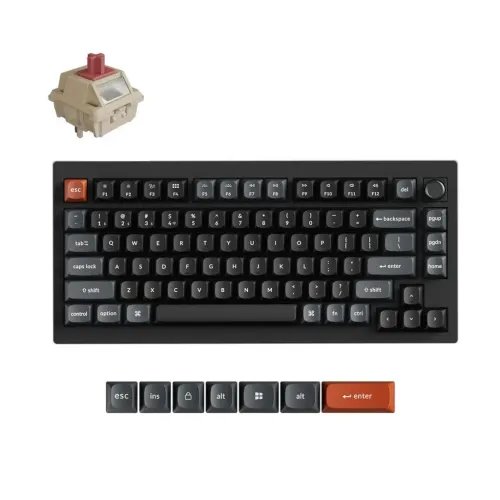 KeychronV1UltraV1U-D1QMKVIA8KWirelessCustomMechanicalKeyboardRedSwitchRGB75US