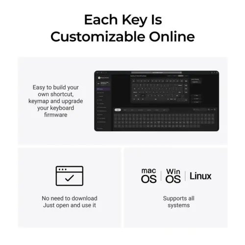 KeychronV1UltraV1U-D4QMKVIA8KWirelessCustomMechanicalKeyboardBananaSwitchRGB75US