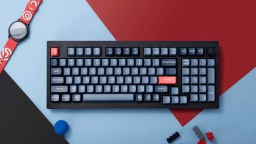 KeychronV5MaxQMKVIAV5M-D4WirelessBT24WiredCustomMechanicalKeyboardBananaSw.96US
