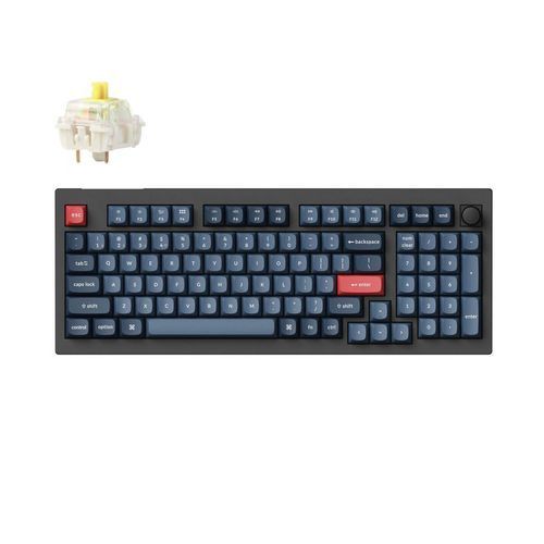KeychronV5MaxQMKVIAV5M-D4WirelessBT24WiredCustomMechanicalKeyboardBananaSw.96US