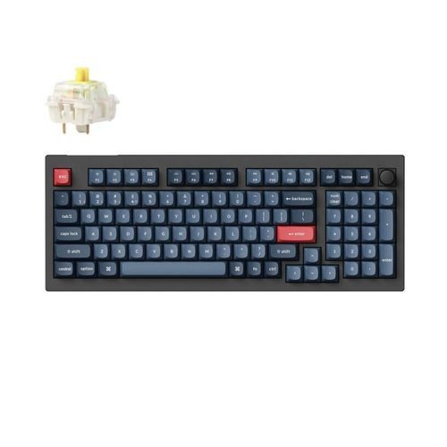 KeychronV5MaxQMKVIAV5M-D4WirelessBT24WiredCustomMechanicalKeyboardBananaSw.96US