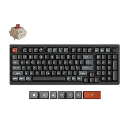 KeychronV5UltraV5U-D1QMKVIA8KWirelessCustomMechanicalKeyboardRedSwitchRGB96US