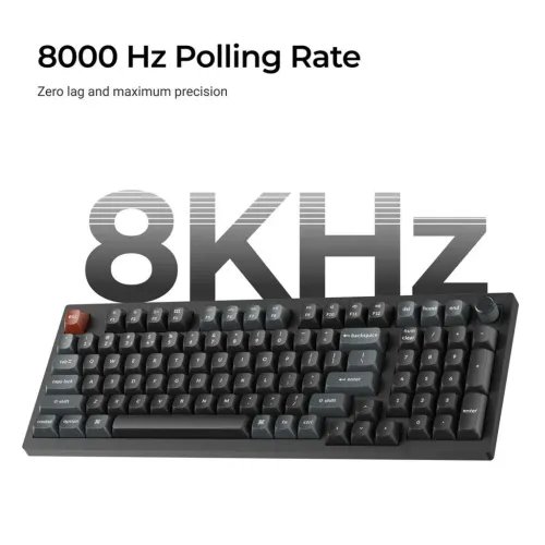 KeychronV5UltraV5U-D1QMKVIA8KWirelessCustomMechanicalKeyboardRedSwitchRGB96US