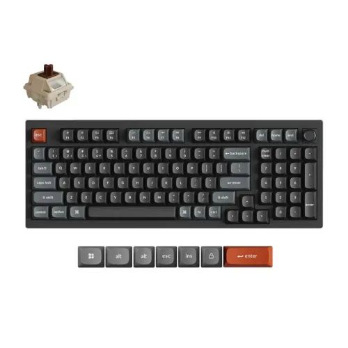 KeychronV5UltraV5U-D3QMKVIA8KWirelessCustomMechanicalKeyboardBrownSwitchRGB96US