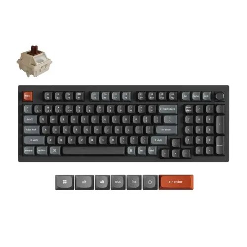KeychronV5UltraV5U-D3QMKVIA8KWirelessCustomMechanicalKeyboardBrownSwitchRGB96US