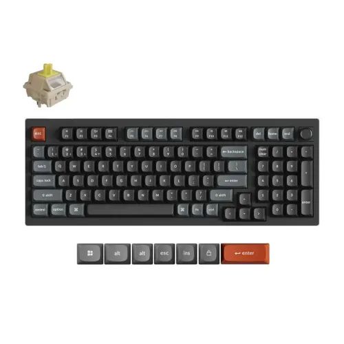 KeychronV5UltraV5U-D4QMKVIA8KWirelessCustomMechanicalKeyboardBananaSwitchRGB96US
