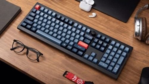 KeychronV6MaxV6M-D4QMKVIAWirelessBT24WiredCustomMechanicalKeyboardBananaSwitch100