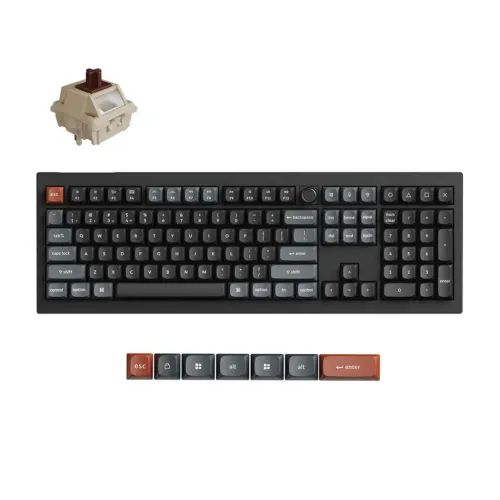 KeychronV6UltraV6U-D3QMKVIA8KWirelessCustomMechanicalKeyboardBrownSwitchRGB100US