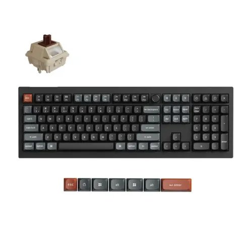 KeychronV6UltraV6U-D3QMKVIA8KWirelessCustomMechanicalKeyboardBrownSwitchRGB100US