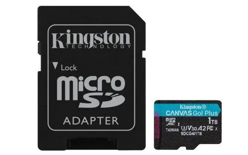 KingstonTechnology1TBmicroSDXCCanvasGoPlusGen4200MBsA2U3V30CardAdapter