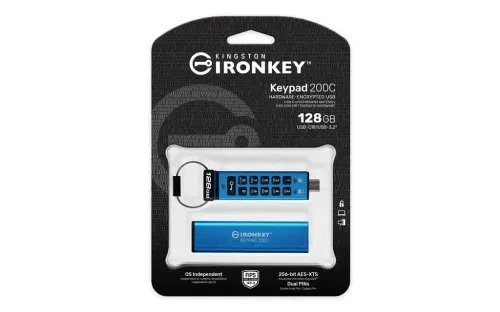 KingstonTechnologyIronKey128GBUSB-CKeypad200CFIPS140-3Lvl3PendingAES-256