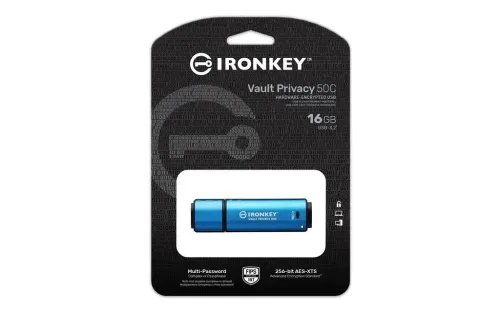 KingstonTechnologyIronKey16GBUSB-CVaultPrivacy50CAES-256EncryptedFIPS197