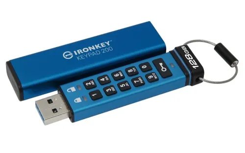 KingstonTechnologyIronKeyKeypad200USBflashdrive128GBUSBType-A3.2Gen13.1Gen1Blue