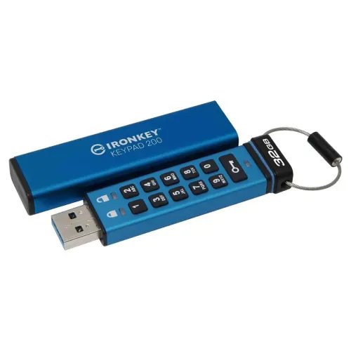 KingstonTechnologyIronKeyKeypad200USBflashdrive32GBUSBType-A3.2Gen13.1Gen1Blue