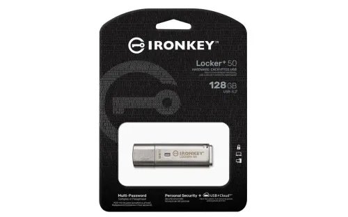 KingstonTechnologyIronKeyLocker50USBflashdrive128GBUSBType-A3.2Gen13.1Gen1Silver