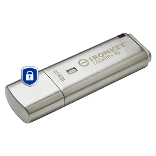 KingstonTechnologyIronKeyLocker50USBflashdrive128GBUSBType-A3.2Gen13.1Gen1Silver