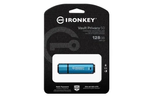 KingstonTechnologyIronKeyVaultPrivacy50USBflashdrive128GBUSBType-A3.2Gen13.1Gen1Blue