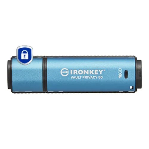 KingstonTechnologyIronKeyVaultPrivacy50USBflashdrive16GBUSBType-A3.2Gen13.1Gen1Blue