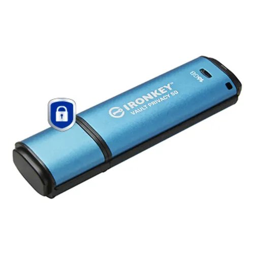 KingstonTechnologyIronKeyVaultPrivacy50USBflashdrive16GBUSBType-A3.2Gen13.1Gen1Blue