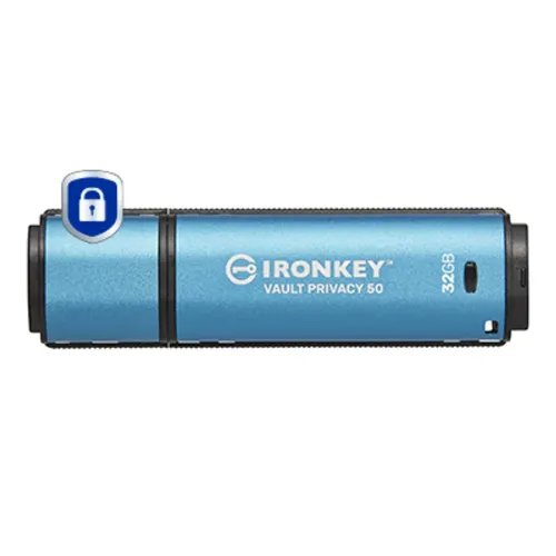 KingstonTechnologyIronKeyVaultPrivacy50USBflashdrive32GBUSBType-A3.2Gen13.1Gen1Blue