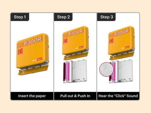 KodakMini3Retro4PASSSmartphonePhotoPrinterPortable7.6x7.6cm8SheetsYellow
