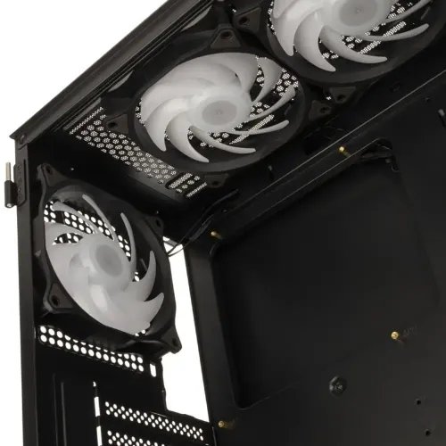 Kolink Observatory HF Plus Mesh ARGB PWM Midi Tower Case - Black with 6x120mm ARGB PWM Fans