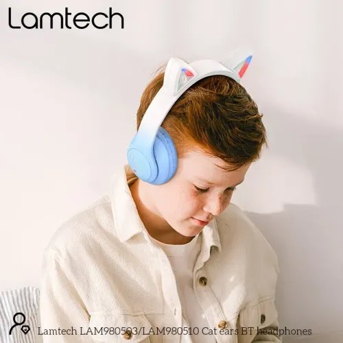LAMTECHBT5.3KIDSHEADPHONESCRYSTALBLUEDOGGYDOG