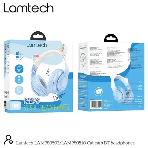 LAMTECHBT5.3KIDSHEADPHONESCRYSTALBLUEDOGGYDOG
