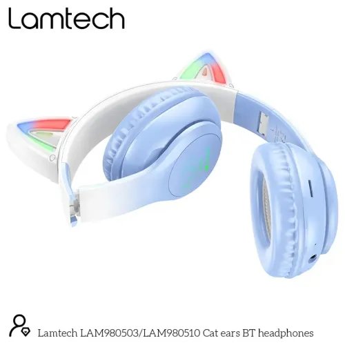 LAMTECHBT5.3KIDSHEADPHONESCRYSTALBLUEDOGGYDOG