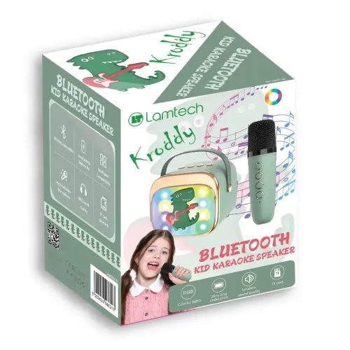 LAMTECHBT5.4RGBKIDKARAOKESPEAKERGREENWITHMICKRODDY