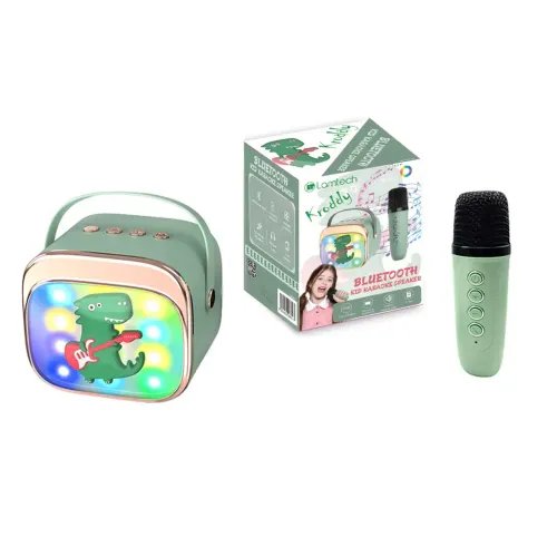 LAMTECHBT5.4RGBKIDKARAOKESPEAKERGREENWITHMICKRODDY