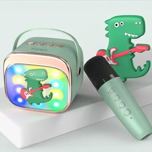 LAMTECHBT5.4RGBKIDKARAOKESPEAKERGREENWITHMICKRODDY