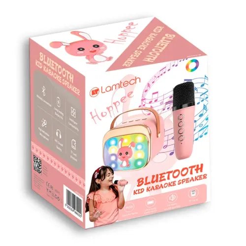 LAMTECHBT5.4RGBKIDKARAOKESPEAKERPINKWITHMICHOPPEE