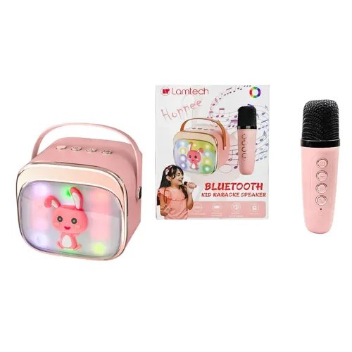LAMTECHBT5.4RGBKIDKARAOKESPEAKERPINKWITHMICHOPPEE