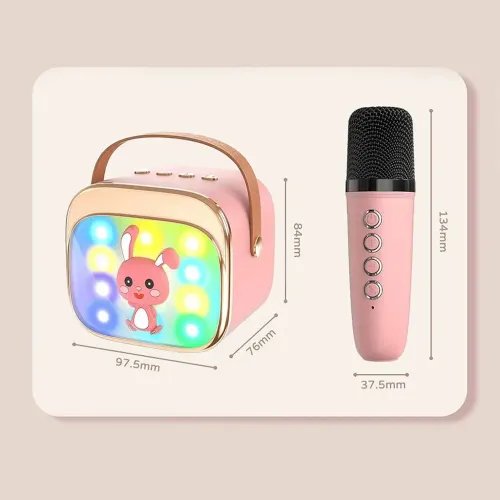 LAMTECHBT5.4RGBKIDKARAOKESPEAKERPINKWITHMICHOPPEE